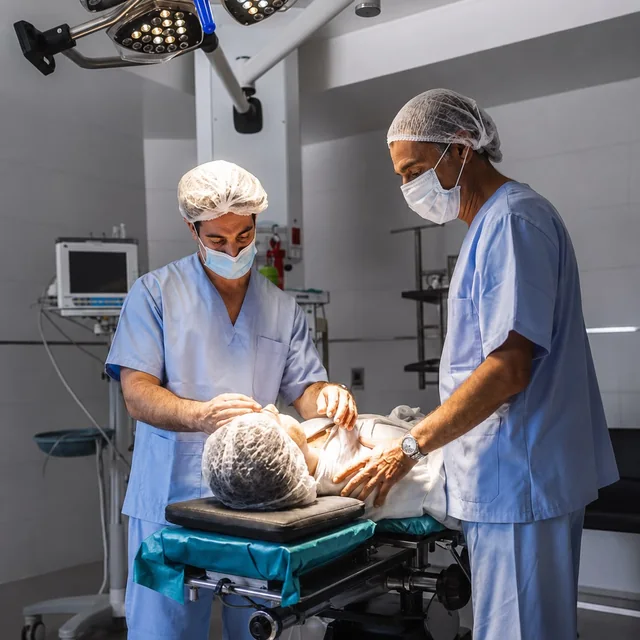 Equipo médico de OTAMED en quirófano